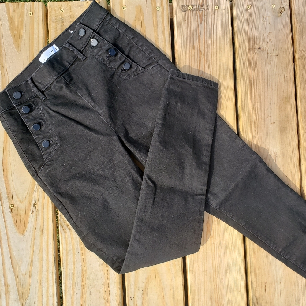Loft black button jeans